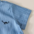 thumbnail image 6 of HOWPAY Toddler Boy Outfits Summer Graphic Collard Short Sleeve Shirt and Elastic Waist Shorts Tracksuit Casual Soft Comfy 2 Piece Clothing Set Blue, 6 of 9