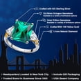 thumbnail image 2 of Gem Stone King 6.44 Cttw Green Nano Emerald Moissanite and Diamond 3-Stone Ring for Women | 925 Silver and 10K Yellow Gold | Gemstone Birthstone | Emerald Cut 12X10MM | Size 5, 6, 7, 8, 9 | Size 9, 2 of 6
