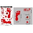 thumbnail image 4 of Spooky Halloween Window Clings Stickers,DIY Halloween Bloody Footprint Handprint Wall Decals,Scary Bloody Footprint Handprint Stickers Boo Decoration for Windows Cling Party Favors, 4 of 8