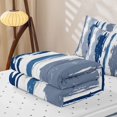 thumbnail image 5 of Erosebridal Brush Stripe Zipper Twin Comforter Sets with Fitted Sheet and 2 Pillowcases,Navy Graffiti Modern Zipper Bedding Set For Girls,Reversible,4-Piece, 5 of 7