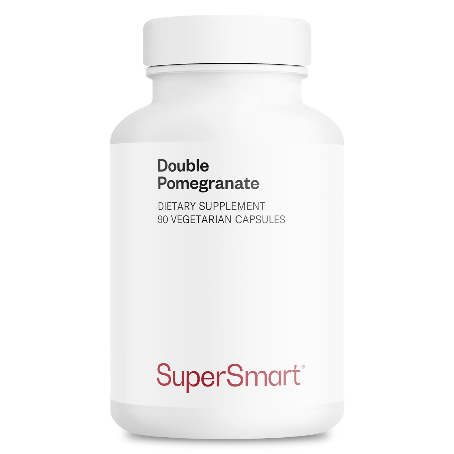 SuperSmart Double Pomegranate (High Strength) - 90% Ellagic Acid & 40% Punicalagins - Pomegranate Extract Supplement - Advanced Antioxidant | Non-GMO & Gluten Free - 90 Vegetarian Capsules