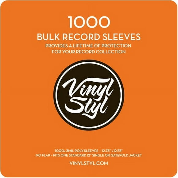 Vinyl Styl® 12 Inch Outer Record Sleeves - Open Top - 1000 Count Bulk PK (Clear)