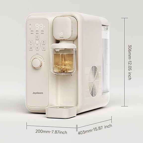 Instant Hot & Cold Water Dispenser, Automatic Tea & Coffee Brewer with Adjustable Temperature & Volume, BPA-Free Large Capacity