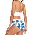 thumbnail image 3 of Womens Two Piece Swimsuits High Waisted Halter Nece Bathing Suit Tummy Control Swimwear, 3 of 5