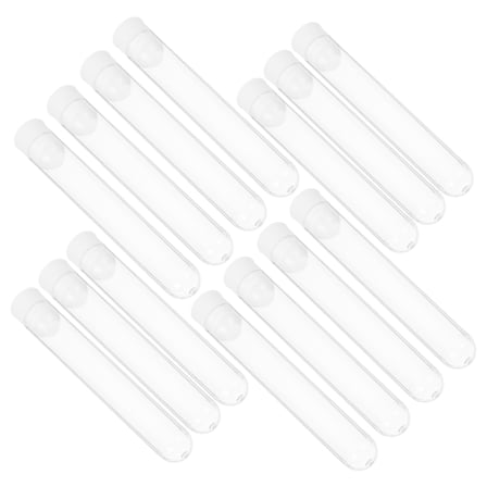 Masteelf 50pcs 16x100mm Plastic Clear Test Tube for Scientific Experiments Party Candy Storage