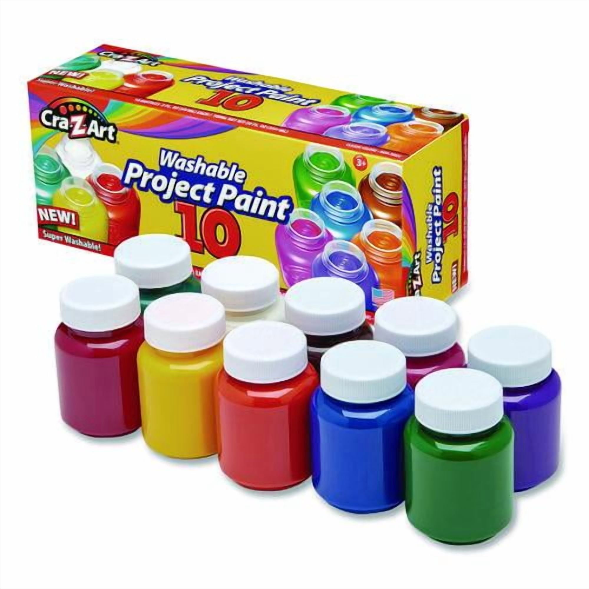 Washable Project Paints, 10 Assorted Colors, 2 oz Bottles, 10/Pack | Bundle of 2