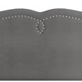 thumbnail image 2 of Modern Velvet Double/Queen Adjustable Height Headboard with Bench in Grey, 2 of 7