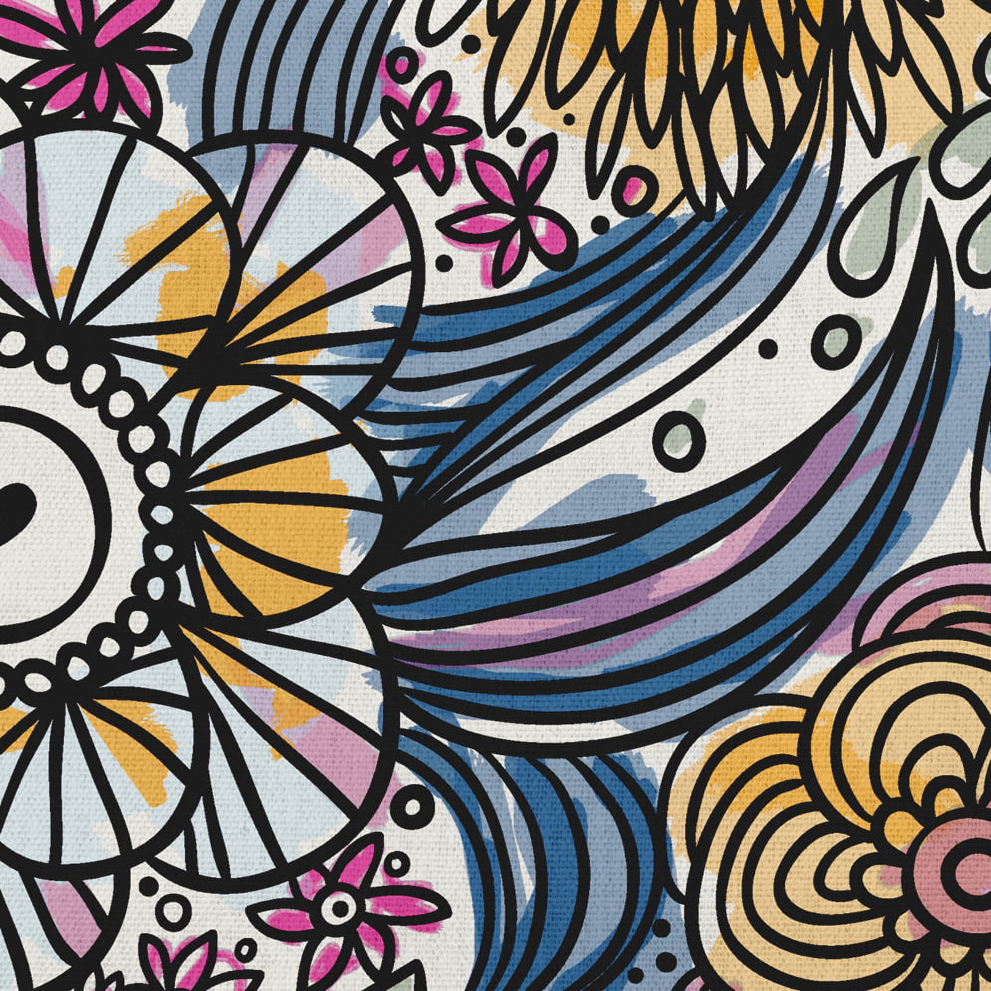 Simply Daisy 20 in x 20 in Modern and Contemporary Multi-color Floral Polyester Throw Pillow