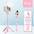 thumbnail image 3 of Trépied pour Selfie avec Anneau Lumineux Télécommande Support Réglable Support de Téléphone Noir/rose Noir Lampe Simple, 3 of 8