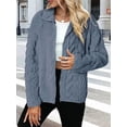 thumbnail image 4 of Winter Fleece Jacket for Women Zipper Stand Collar Casual Coats with Pockets Lake Blue M, 4 of 7