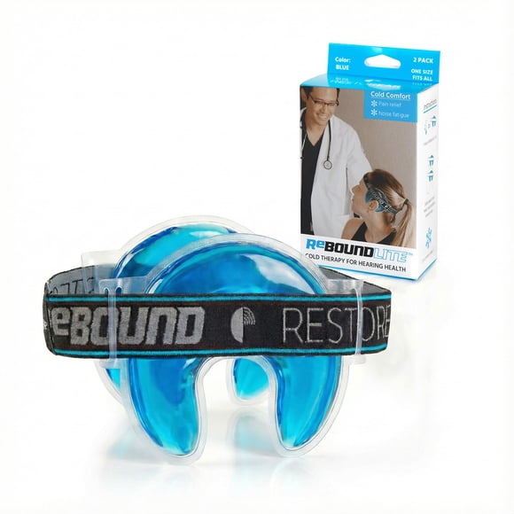 Compresas frías RestorEar Rebound Lite en forma de U, gel, paquete de 2