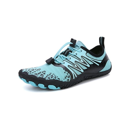 

Ritualay Womens Mens Water Shoes Barefoot Surf Shoe Summer Beach Aqua Socks Anti-Slip Breathable Sneaker Yoga Swim Quick Dry Athletic Sneakers Light Blue 10.5