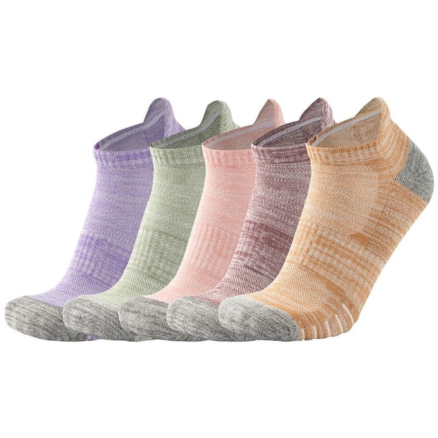 Calcetines para Mujer, Pack de 5 Pares de Calcetines Bajos para Hombre y Mujer, Calcetines Deportivos de algodón Transpirables para Hombre Rojo Verde