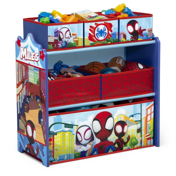 Spidey and Friends Design & Store 6 Bin Toy Storage Organizer by Delta Children
