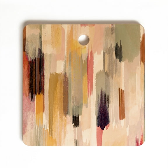 Society6 Ninola Design Rustic Texture Warm Square Cutting Board, 11.5" x 11.5"