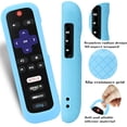 thumbnail image 2 of 3 Pack Remote Cover for Roku TV Remote Control, Battery Cover for TCL Hisense Roku TV Steaming Stick 4k 4K+ Roku Voice Remote, Universal Silicone Sleeve Case with Glow in The Dark (Blue/Green/Purple), 2 of 6