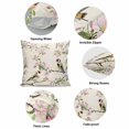 thumbnail image 6 of Throw Pillow Covers, Pink Spring Floral Decorative Throw Pillow Covers 20x20 Inch, Birds Elegant Farmhouse Art Square Linen Pillow Cases for Couch/Living Room/Sofa, 6 of 9