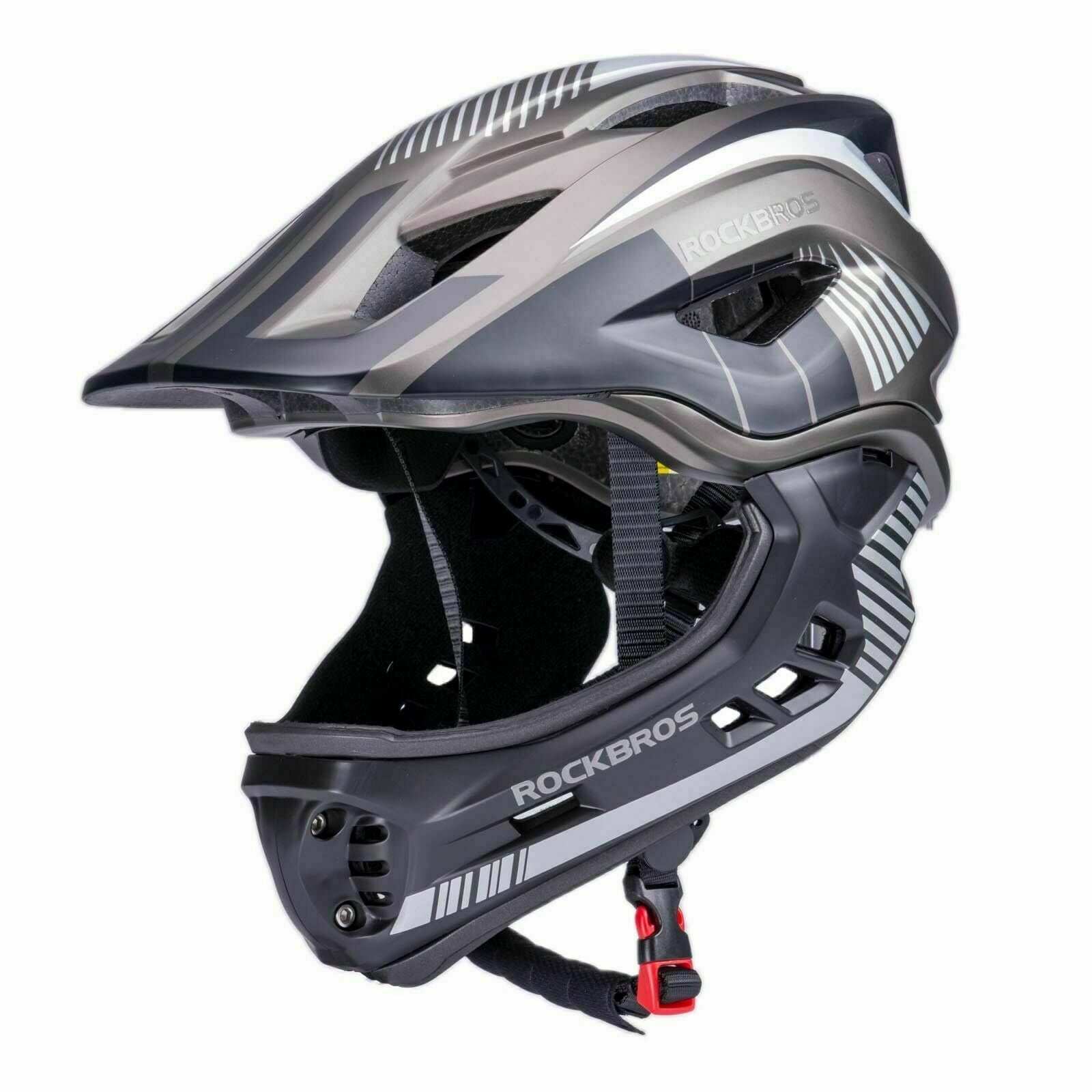 ROCKBROS Kids Full Face Bike Helmet, Fits 53-58cm, for Boys Girls Ages 6-12, Multi-Sport Adjustable Helmet for BMX, Scooter, Cycling