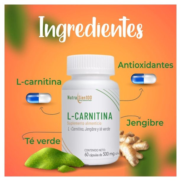 l carnitina suplemento alimenticio Suplemento alimenticio NutraSien100 Duo L - carnitina 2 botes de 60  cápsulas