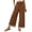 Coffee, variant on Yungyresw Womens Wide Leg Palazzo Pants Lace Hem Elastic Smocked Waist Casual Pants Lightweight Straight Trousers With Pockets Coffee 2XL