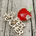 thumbnail image 4 of UDIYO Apple Super Teacher Rhineston Inlaid Brooch Pin Badge Christmas Teacher Day Gift, 4 of 5
