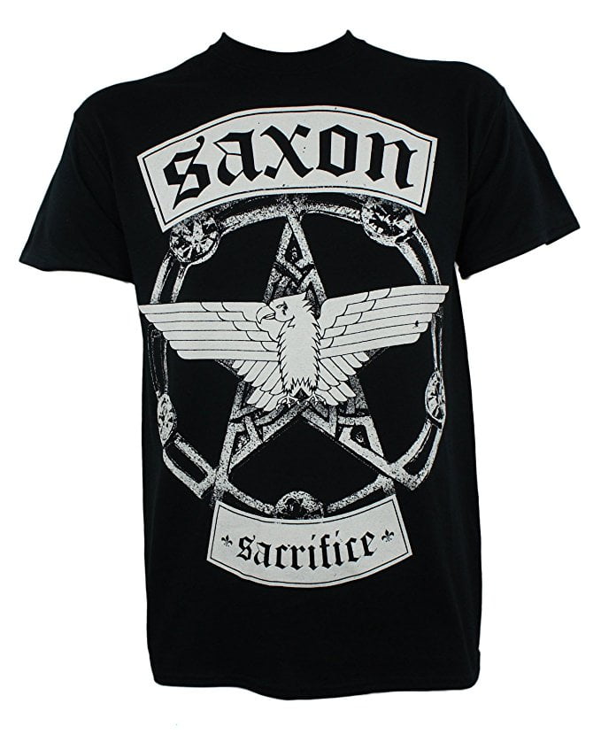 SAXON SACRIFICE Mens Black Rock T-shirt NEW Sizes S-XXXL 