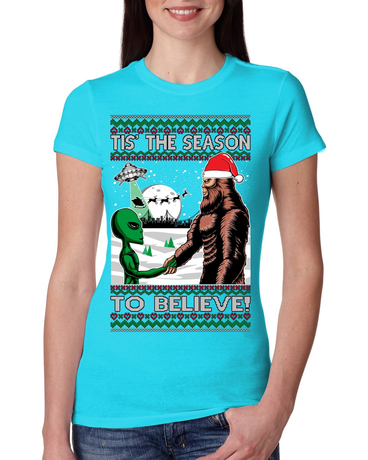 Wild Bobby Merry Chrithmith Ugly Christmas Sweater Unisex Crewneck Graphic Sweatshirt, Bos Groene Mithletoe, XXL