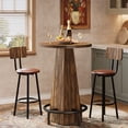 thumbnail image 6 of Tribesigns Bar Table with Metal Footrest, 37.4" High Round Pub Table for Small Bars, Small Home Bar Unit for Dining Room, Rustic Brown (2Packs), 6 of 7