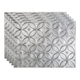 thumbnail image 1 of FASÃ„DE Rings Decorative Vinyl 18in x 24in Backsplash Panel in Crosshatch Silver (5 Pack), 1 of 15