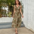 thumbnail image 3 of Cone Branches Christmas Dress Fashion Boho Beach Long Dresses Female Party Printed Maxi Dress, 3 of 9