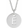 thumbnail image 1 of Precious Stars Collier Unisexe en Or Blanc 14 K avec Disque Pendule Initiale E, 1 of 3