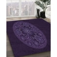 thumbnail image 3 of Ahgly Company Tapis d'Intérieur Rond Lavable en Machine Transitionnel Violet Rebecca, 6 Pieds Rond, 3 of 7