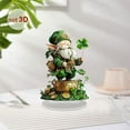 thumbnail image 2 of St. Patrick's Day Decoration, Lucky Four Leaf Clover Grandpa Figurine, Novelty Tabletop Display for Home(Green), 2 of 6