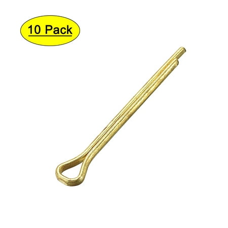 

Split Cotter Pin - 2mm x 20mm (5/64 inch x 25/32 inch) Solid Brass 2-Prongs Gold Tone 10 Pcs