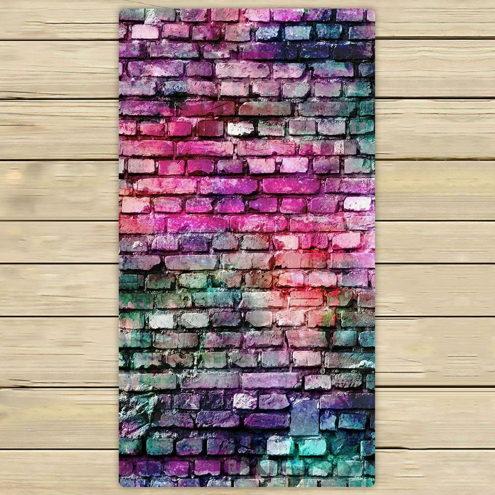 PHFZK Colorful Brick Towel, Artwork Hand Towel Bath Bathroom Shower