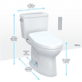 thumbnail image 2 of TOTO® Drake® WASHLET®+ Two-Piece Elongated 1.6 GPF Universal Height TORNADO FLUSH® Toilet with S500e Bidet Seat, Cotton White - MW7763046CSFG#01, 2 of 5