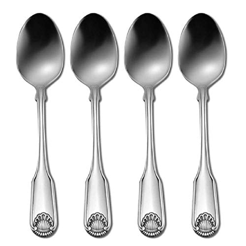 Oneida Stainless Flatware  CLASSIC SHELL Teaspoons NEW SET OF FOUR 