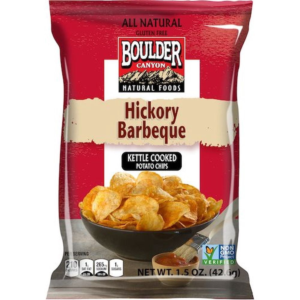 Boulder Canyon Hickory Barbeque Potato Chips, 1.5 Ounce -- 55 per Case.