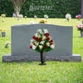 thumbnail image 4 of Sympathy Silks Artificial Cemetery Flowers Red Tulips/White Iris Bouquet with Vase, 4 of 7