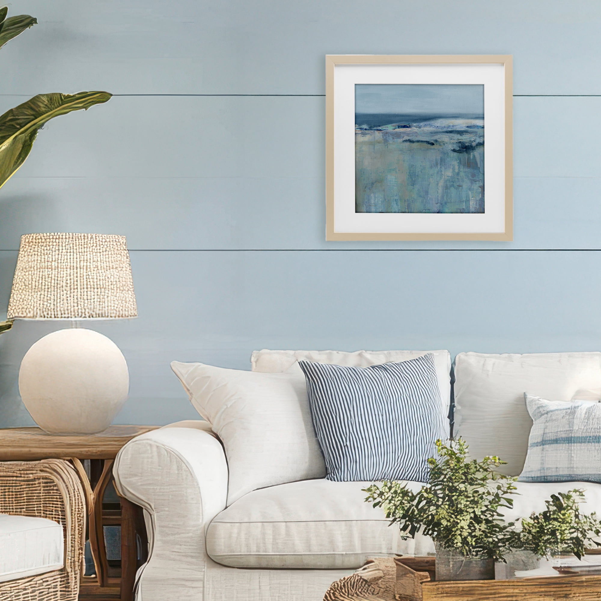 Stupell Industries Serene Abstract Pastel Seascape Birch Framed Print Under Glass, design by Carol Robinson