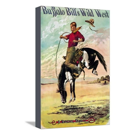Broncos Canvas - Buffalo Bill: A Bucking Bronco Stretched Canvas Print Wall Art