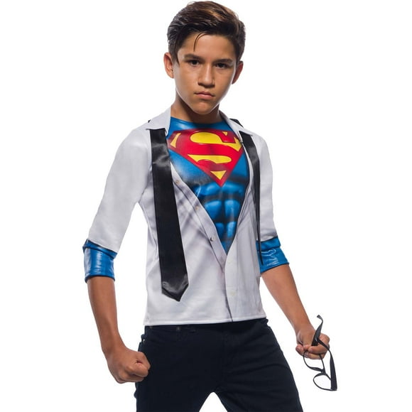 Superman Youth Halloween Costume Long Sleeve Shirt With Tie-Large