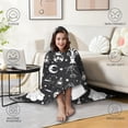 thumbnail image 4 of Wearable Blanket,Vintage Halloween Elements Pattern Hooded Wearable Sherpa Blanket for Adults & Teens,Winter Poncho Shawl Wrap Cape Thick Warm,60"x80", 4 of 5