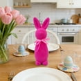 thumbnail image 6 of Fasiaou Easter Themed Standing Bunny Figurine with Flocked Bow for Holiday Tabletop Decoration,Hot Pink, 6 of 7