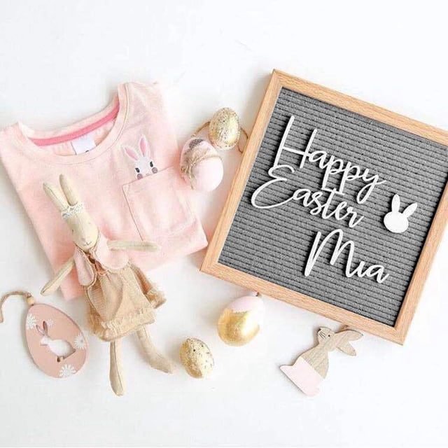 Felt Letters Message Board Letter Board, Felt Board, Wood Changeable Letters Numbers Room for Boutiques Offices Classrooms Homes Black,Grey