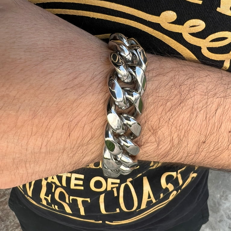 DFWY Pulsera De Vikingo Para Hombres Acero Inoxidable Lobo Head Nordic