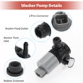 thumbnail image 5 of Unique Bargains Windshield Washer Pump W/ Grommet Windshield Washer Fluid Pump Fit for Mazda for Toyota - Pack of 1, 5 of 6