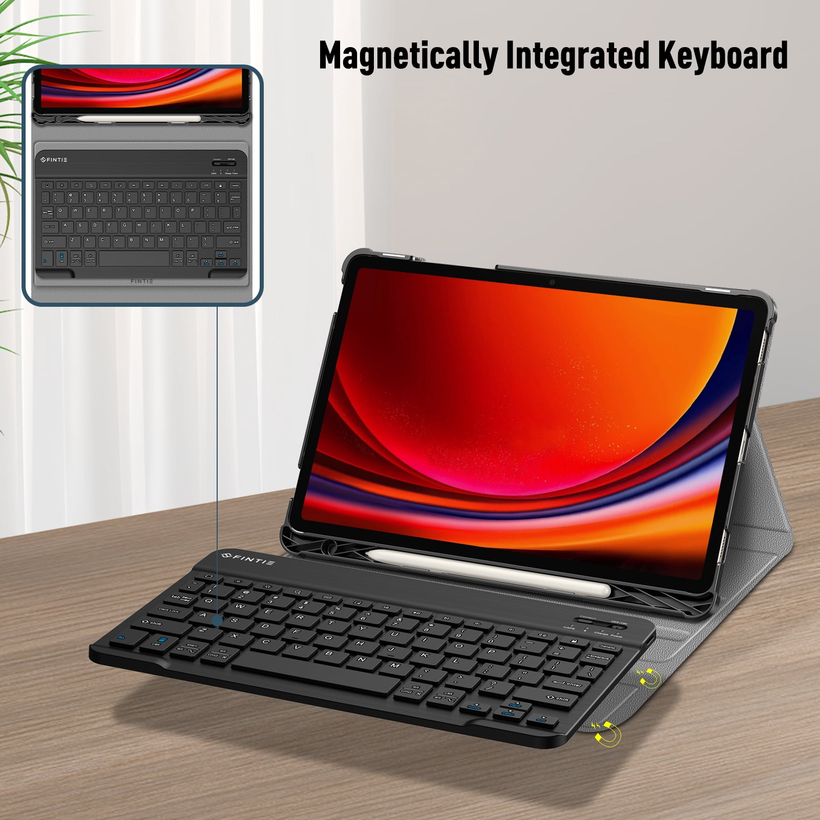 Fintie Keyboard Case for Samsung Galaxy Tab S10 Lite/ S10 FE/ S9 FE 5G 10.9 Inch/Tab S9 11 Inch with S Pen Holder, Slim Stand Cover Detachable Wireless Bluetooth Keyboard, Composition Book