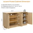 thumbnail image 6 of Brafab 55" Fluted Sideboard Buffet Cabine, Arched Reeded Design Doors, Adjustable Shelves, 6 of 13