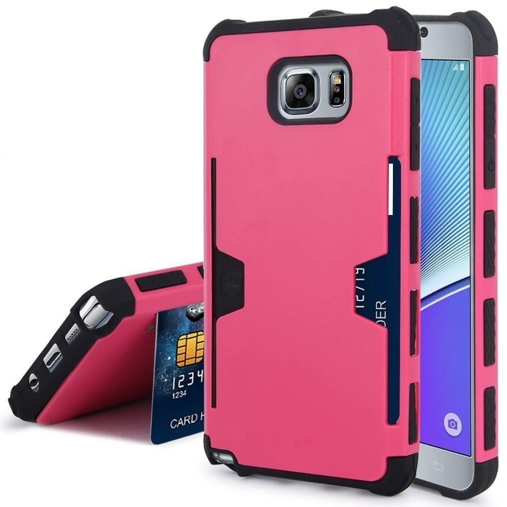 Galaxy Note 5 Case, Slim Hybrid [Card Slot Insert] Dual Layer [Shock